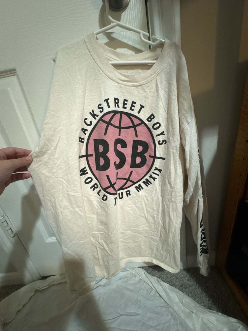 Backstreet Boys 2019 World Tour MMXIX Cream Long Sleeve Graphic Shirt